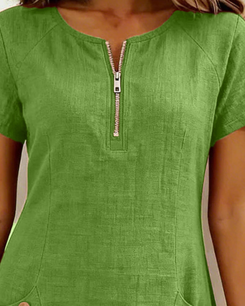 HILLERIDGE LONDON® | Cotton Dress with Zip Pocket