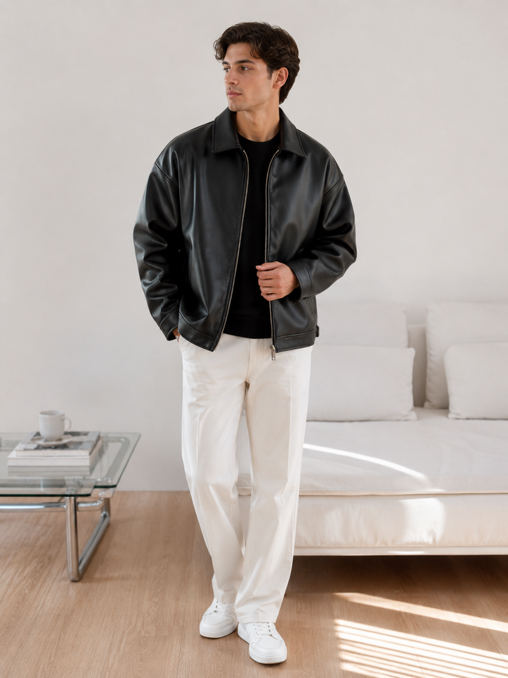 Hilleridge London™ | Oversized Leather Jacket