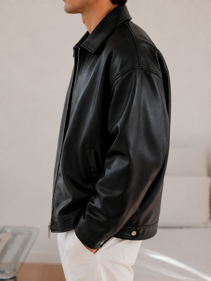 Hilleridge London™ | Oversized Leather Jacket