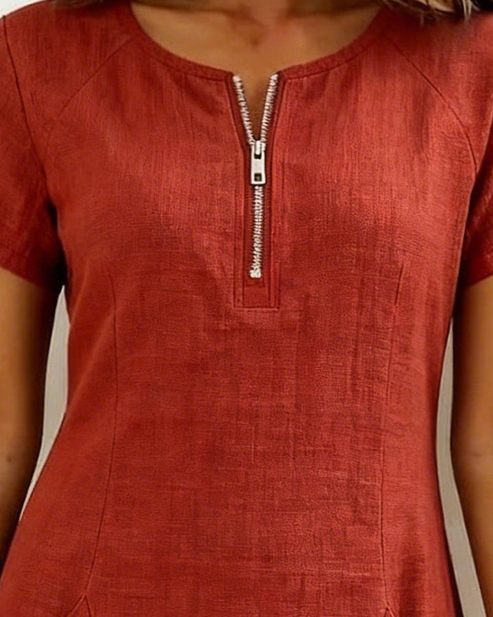 HILLERIDGE LONDON® | Cotton Dress with Zip Pocket