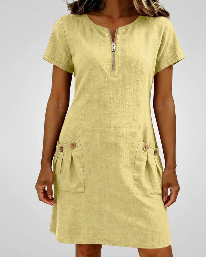 HILLERIDGE LONDON® | Cotton Dress with Zip Pocket