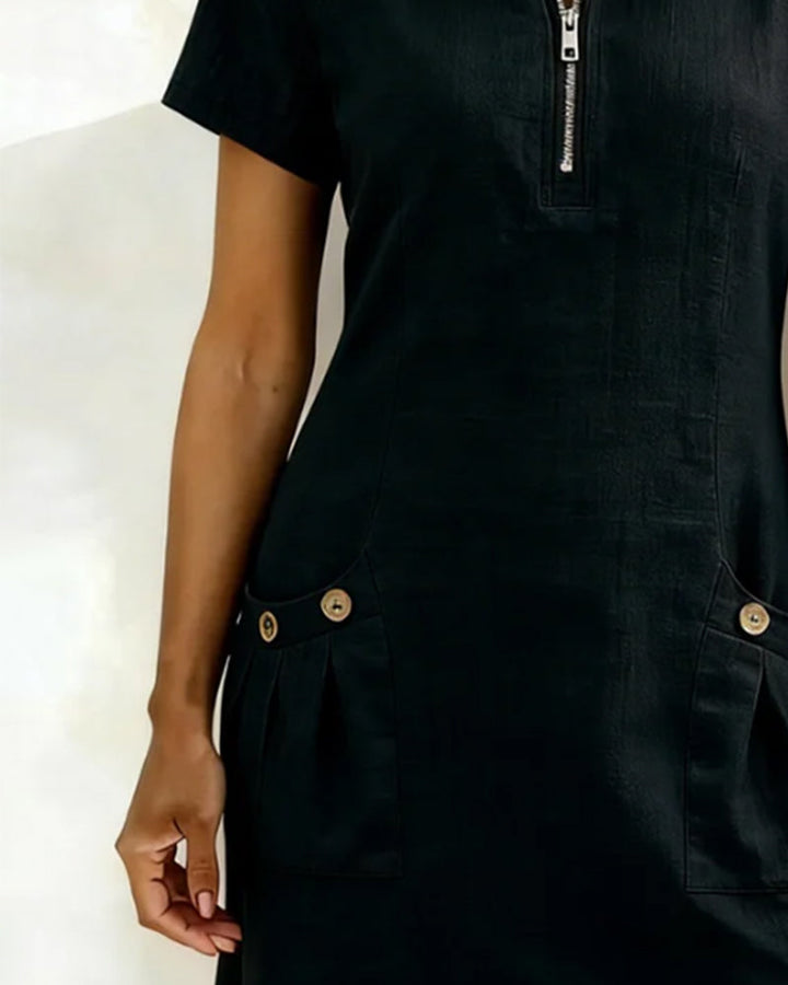 HILLERIDGE LONDON® | Cotton Dress with Zip Pocket