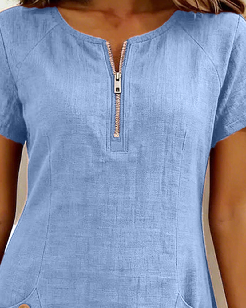 HILLERIDGE LONDON® | Cotton Dress with Zip Pocket
