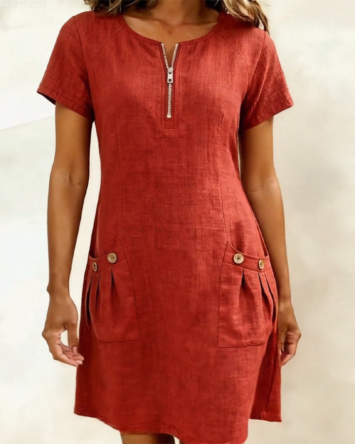 HILLERIDGE LONDON® | Cotton Dress with Zip Pocket