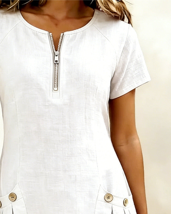 HILLERIDGE LONDON® | Cotton Dress with Zip Pocket
