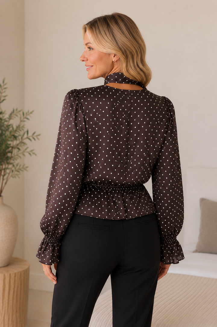 Freya™ Brown Polka Dot Blouse