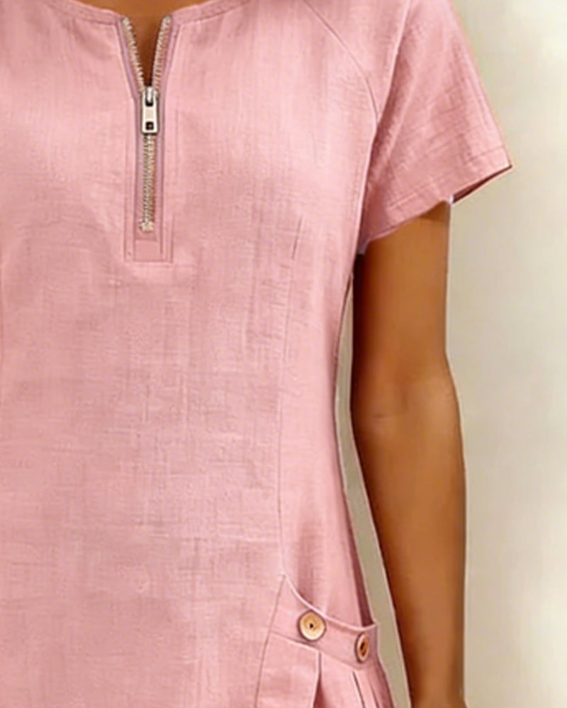 HILLERIDGE LONDON® | Cotton Dress with Zip Pocket