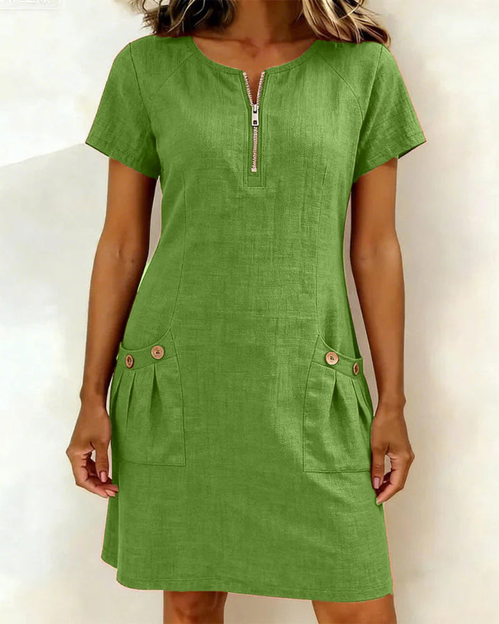 HILLERIDGE LONDON® | Cotton Dress with Zip Pocket