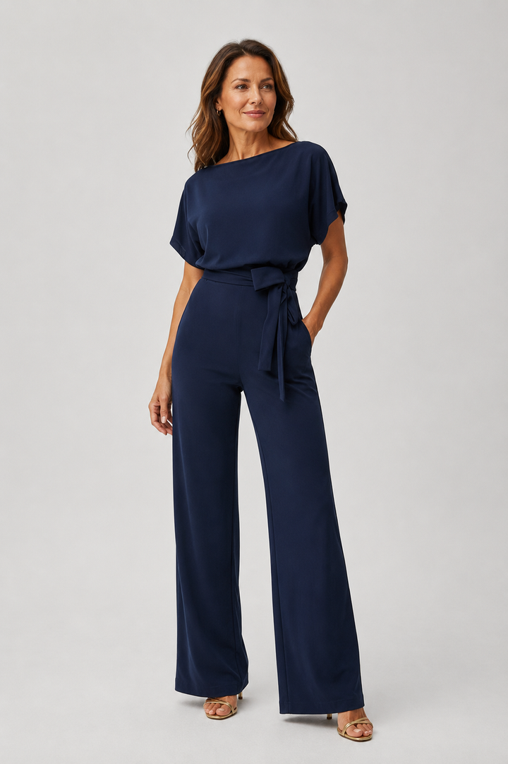 Elegant Belted Jumpsuit – Delphine™