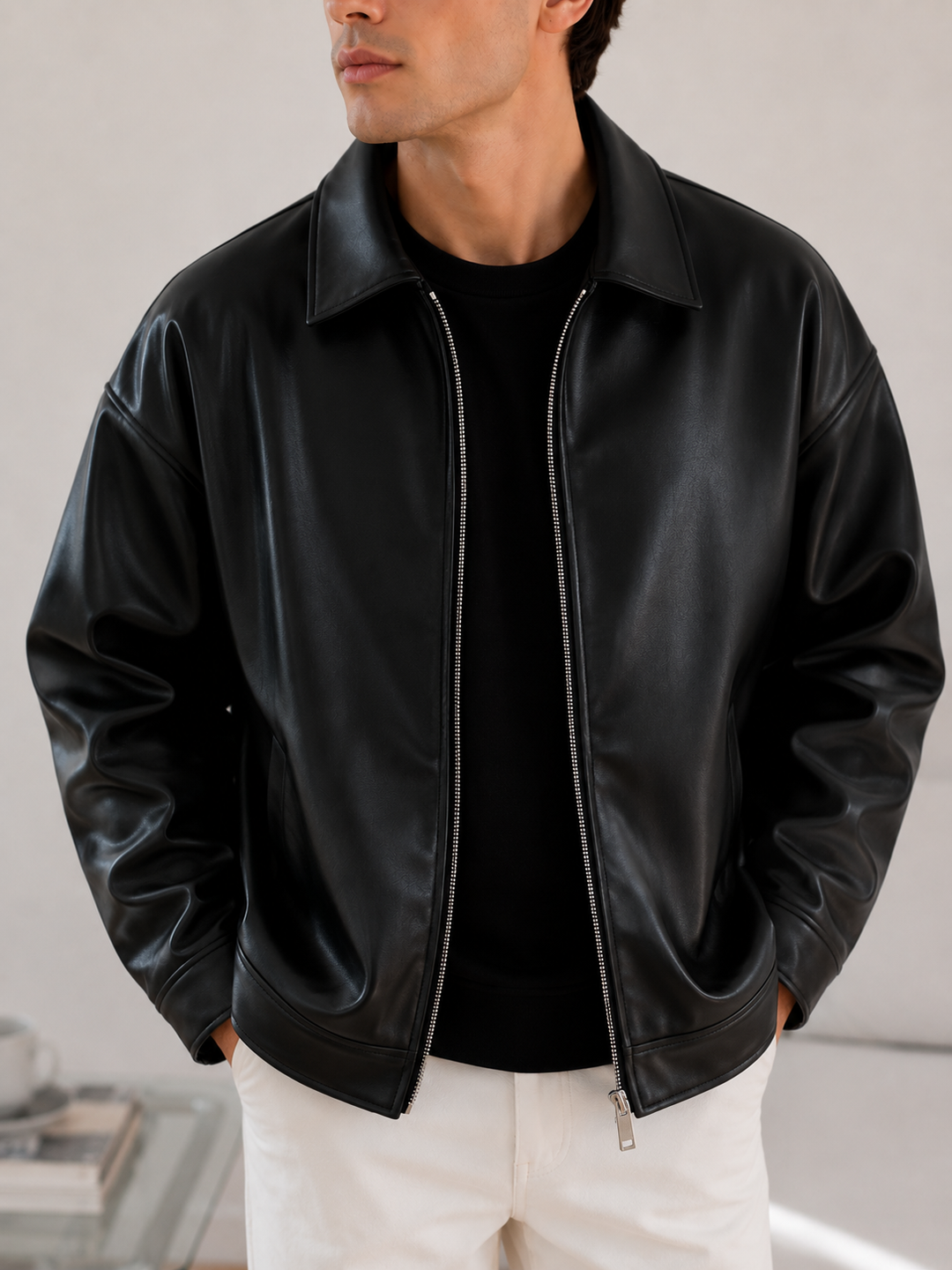 Hilleridge London™ | Oversized Leather Jacket