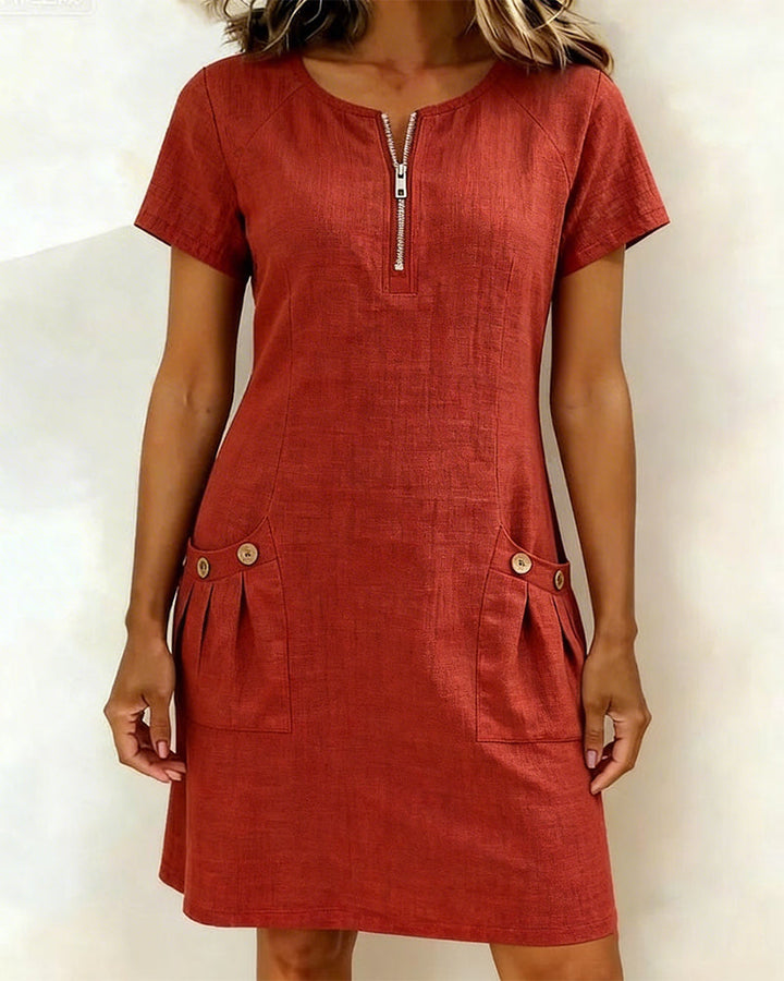 HILLERIDGE LONDON® | Cotton Dress with Zip Pocket