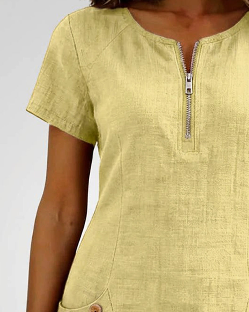 HILLERIDGE LONDON® | Cotton Dress with Zip Pocket