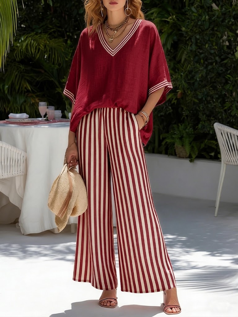 Elvara™ | Elegant Striped Set