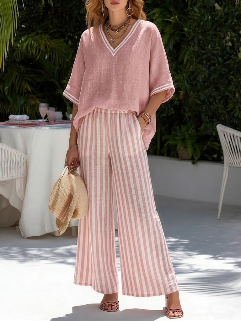 Elvara™ | Elegant Striped Set