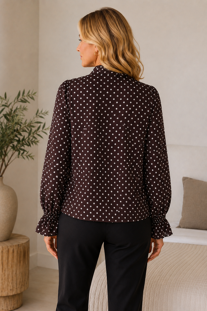 Freya™ Brown Polka Dot Blouse