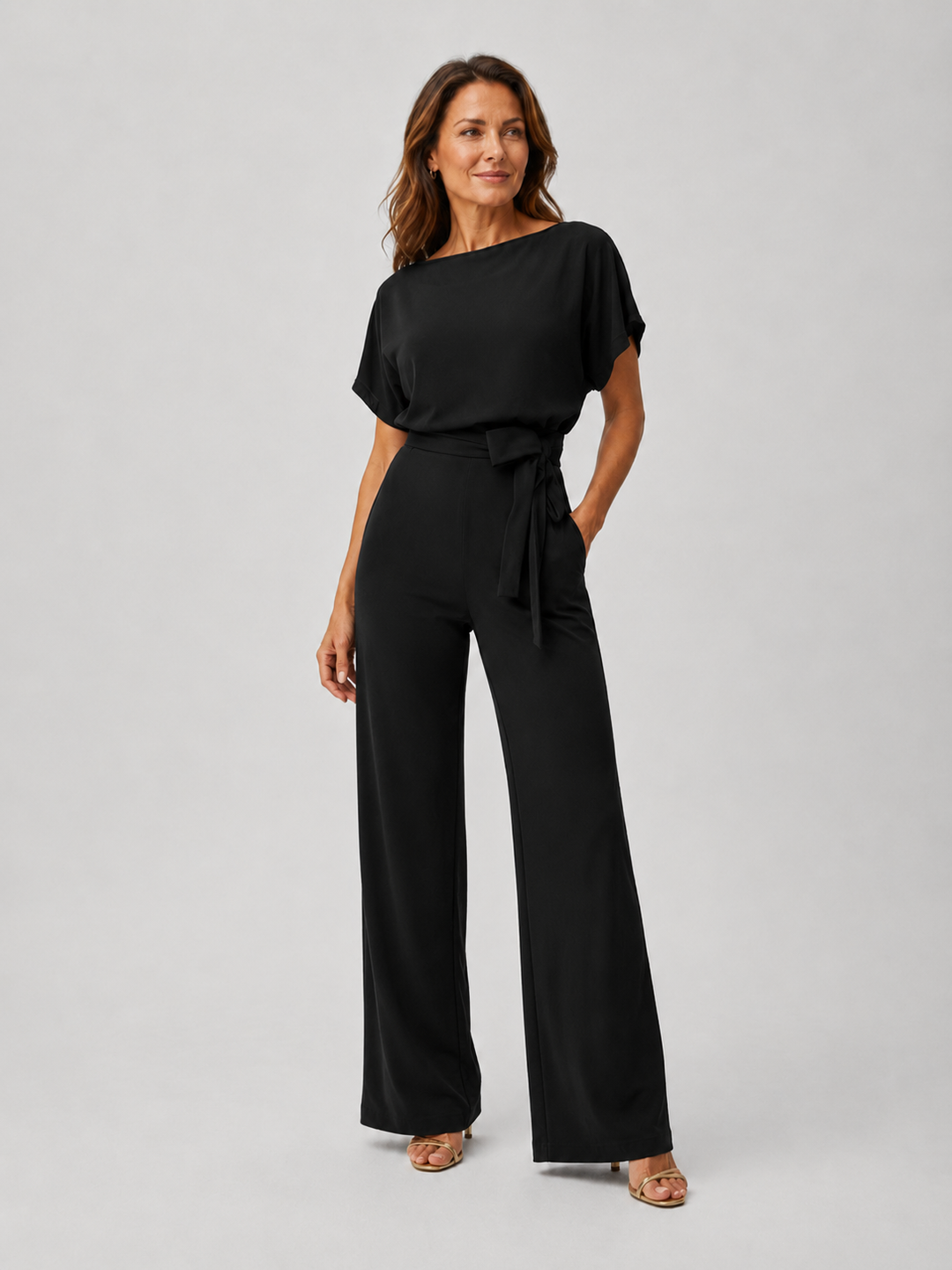 Elegant Belted Jumpsuit – Delphine™